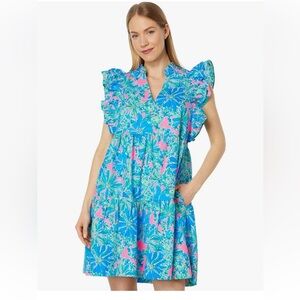 Lilly Pulitzer Aldena Ruffle Trim Cotton Dress